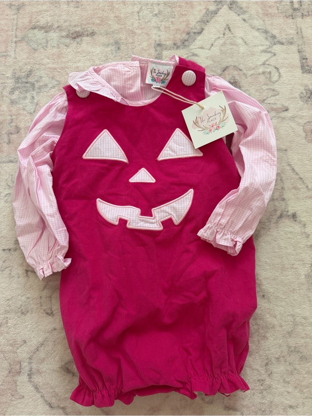 *NWT* The Smocking Place corduroy pumpkin bubble